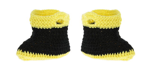 Firefighter Crochet Baby Bootie – Whimsy Daisy Holiday Shop