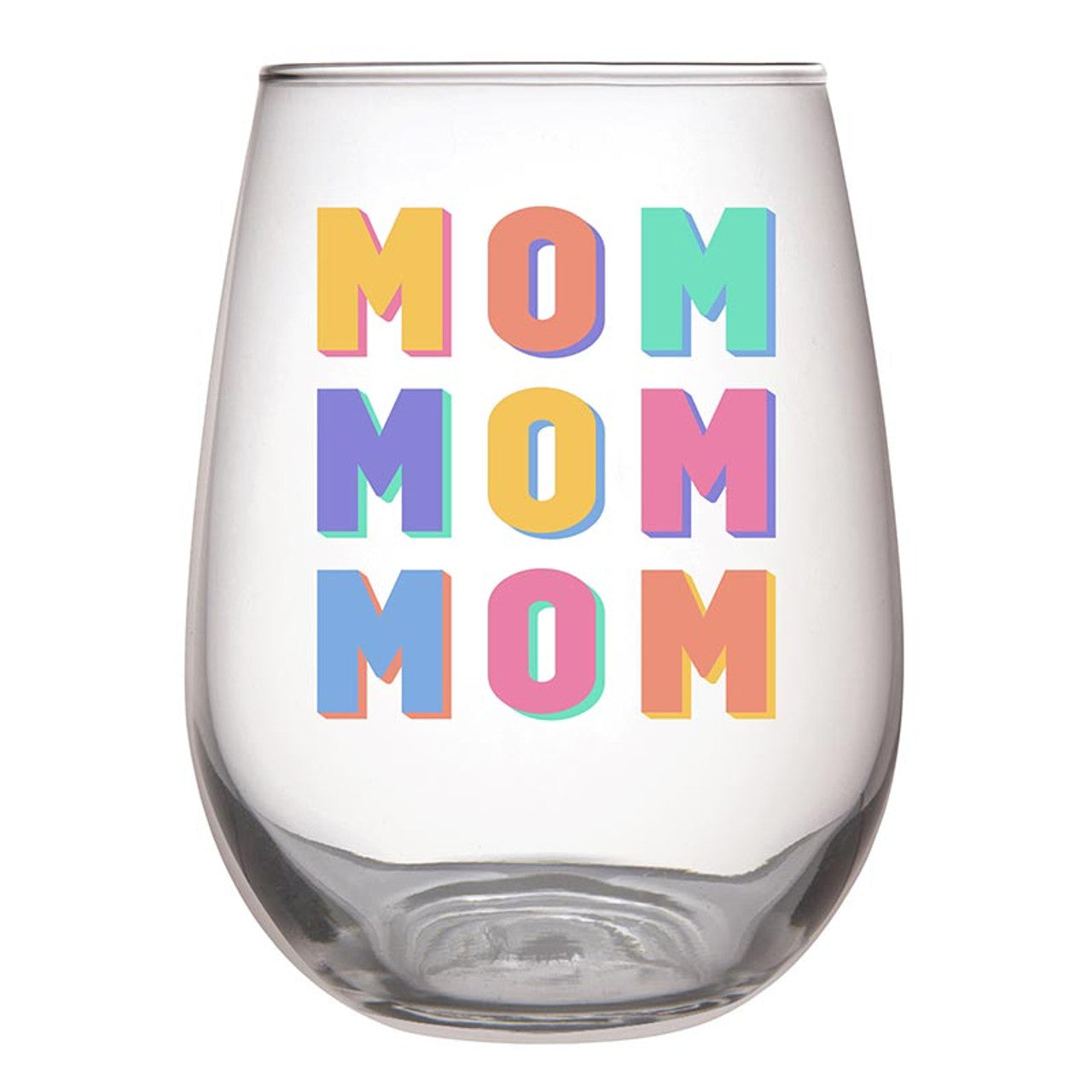 MOM MOM MOM Stemless Wine Glass