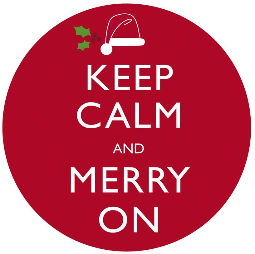 Set of 2 Keep Calm Stoneware Car Coaster