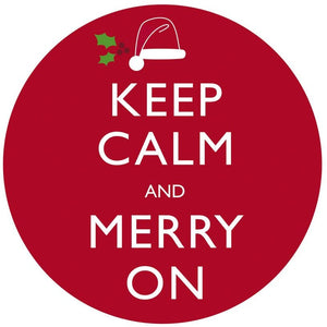 Set of 2 Keep Calm Stoneware Car Coaster