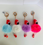 Load image into Gallery viewer, Fluffy Flamingo Keychain
