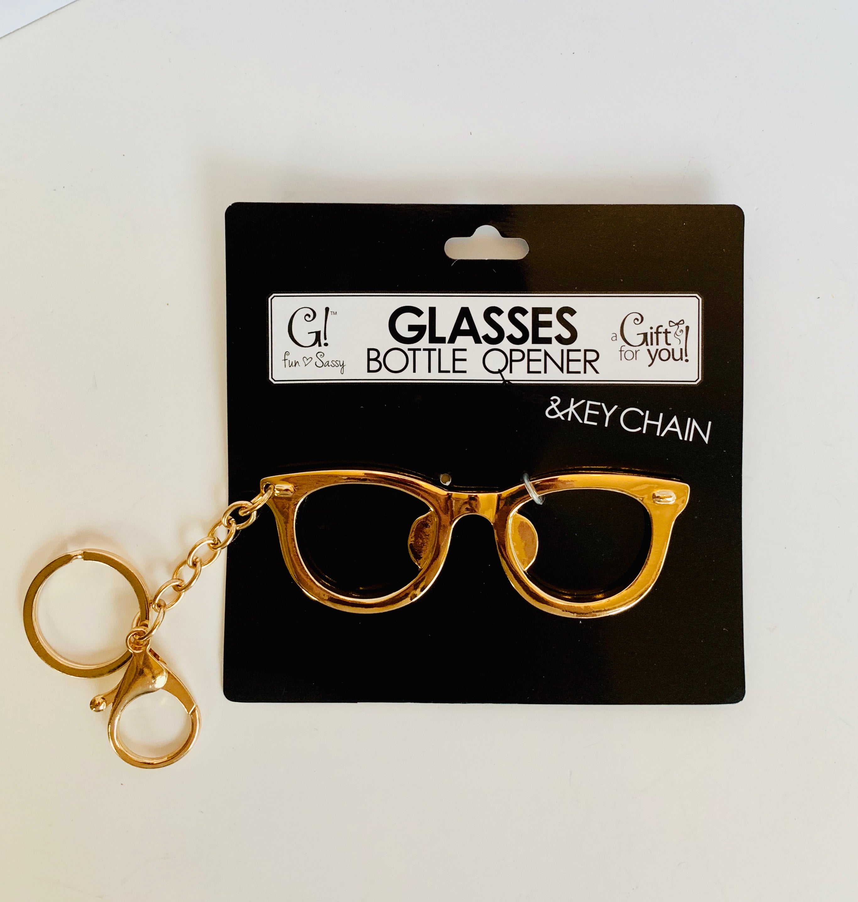 Glasses Bottle Opener Keychain