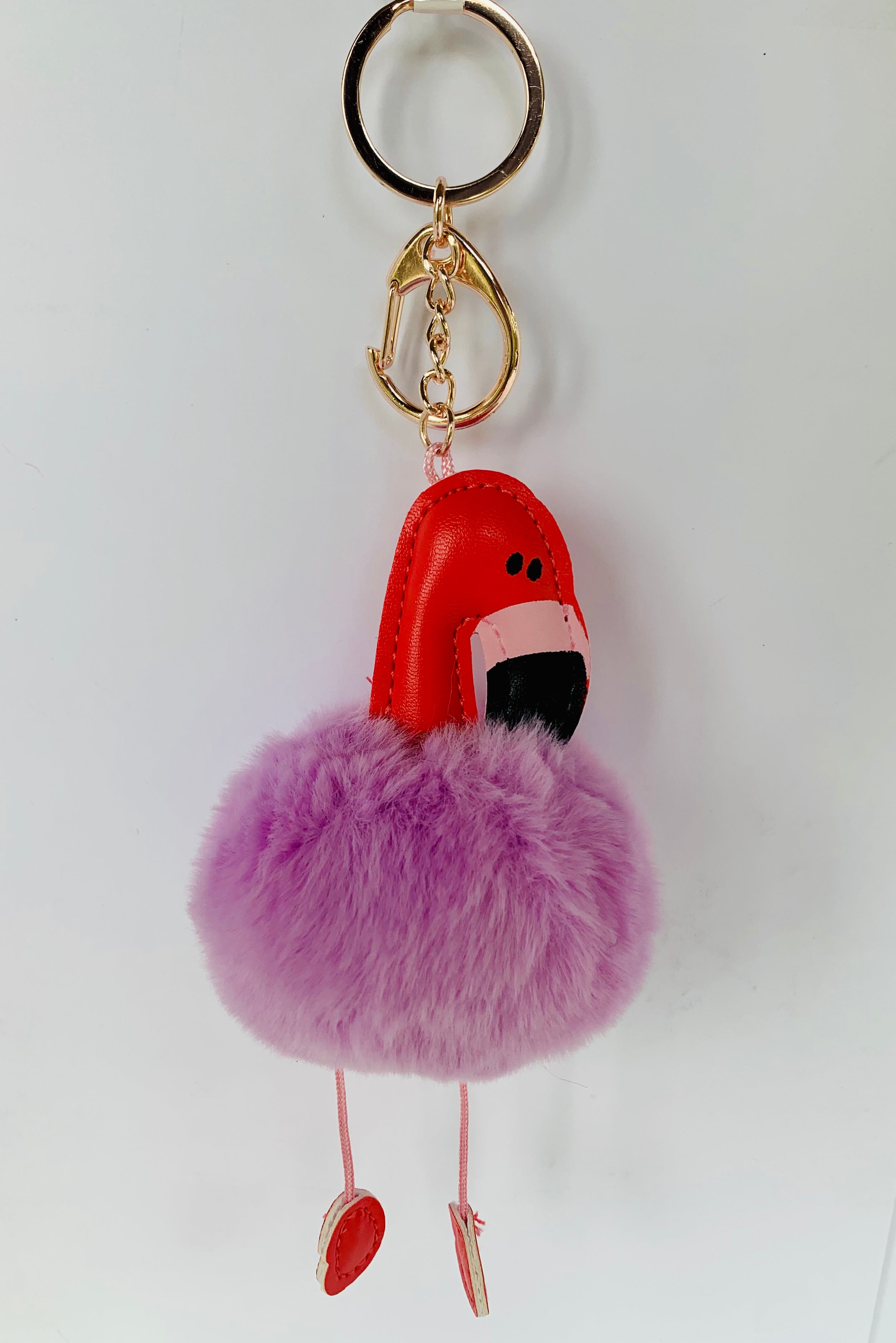 Fluffy Flamingo Keychain