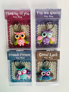 Sentiment Owl Keychain