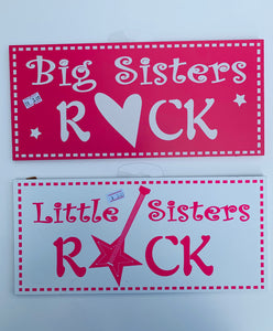 Big / Little Sisters Rock Sign