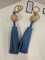 Load image into Gallery viewer, Faux Leather Tassel Keychains
