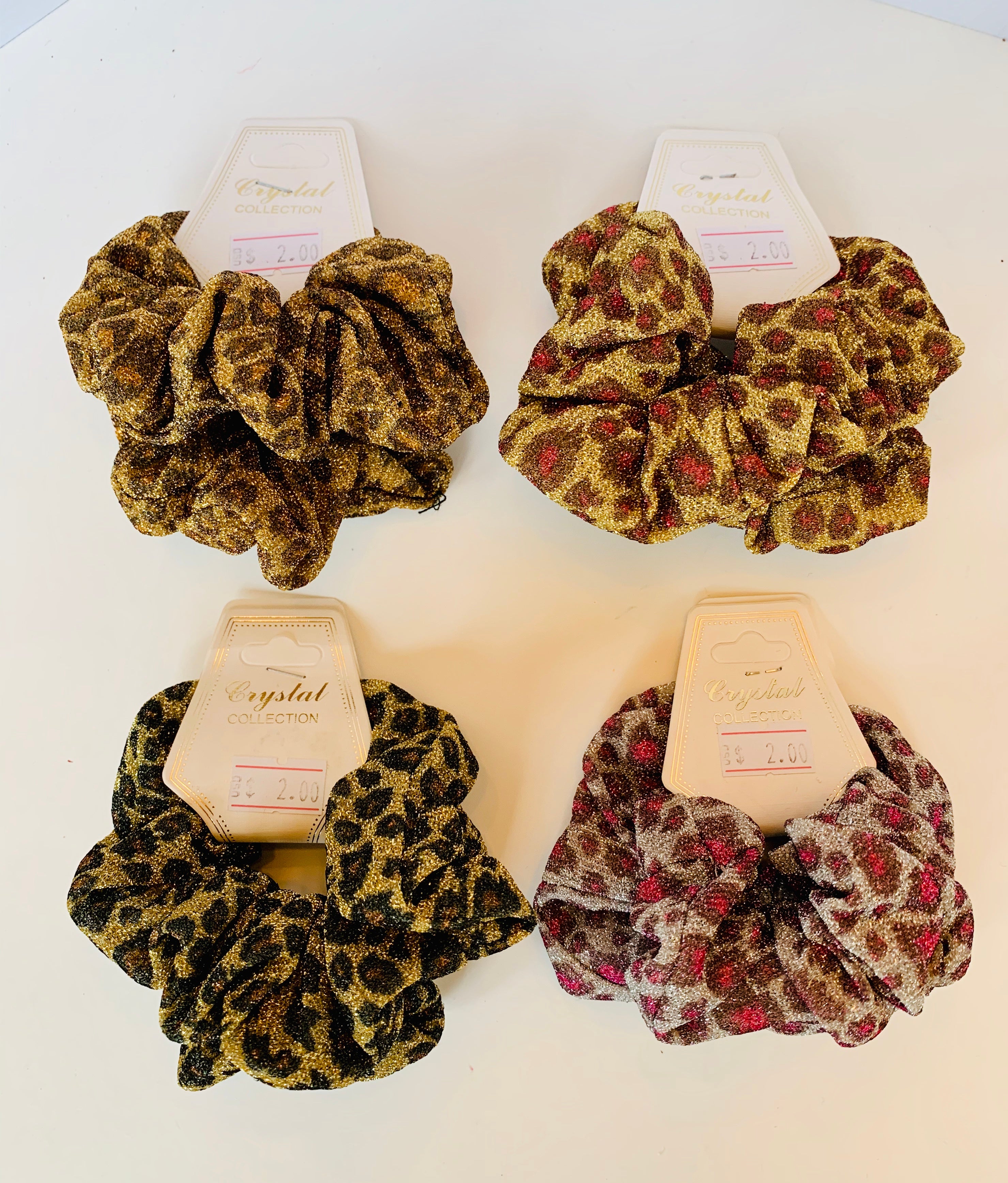 Metallic Leopard Scrunchie