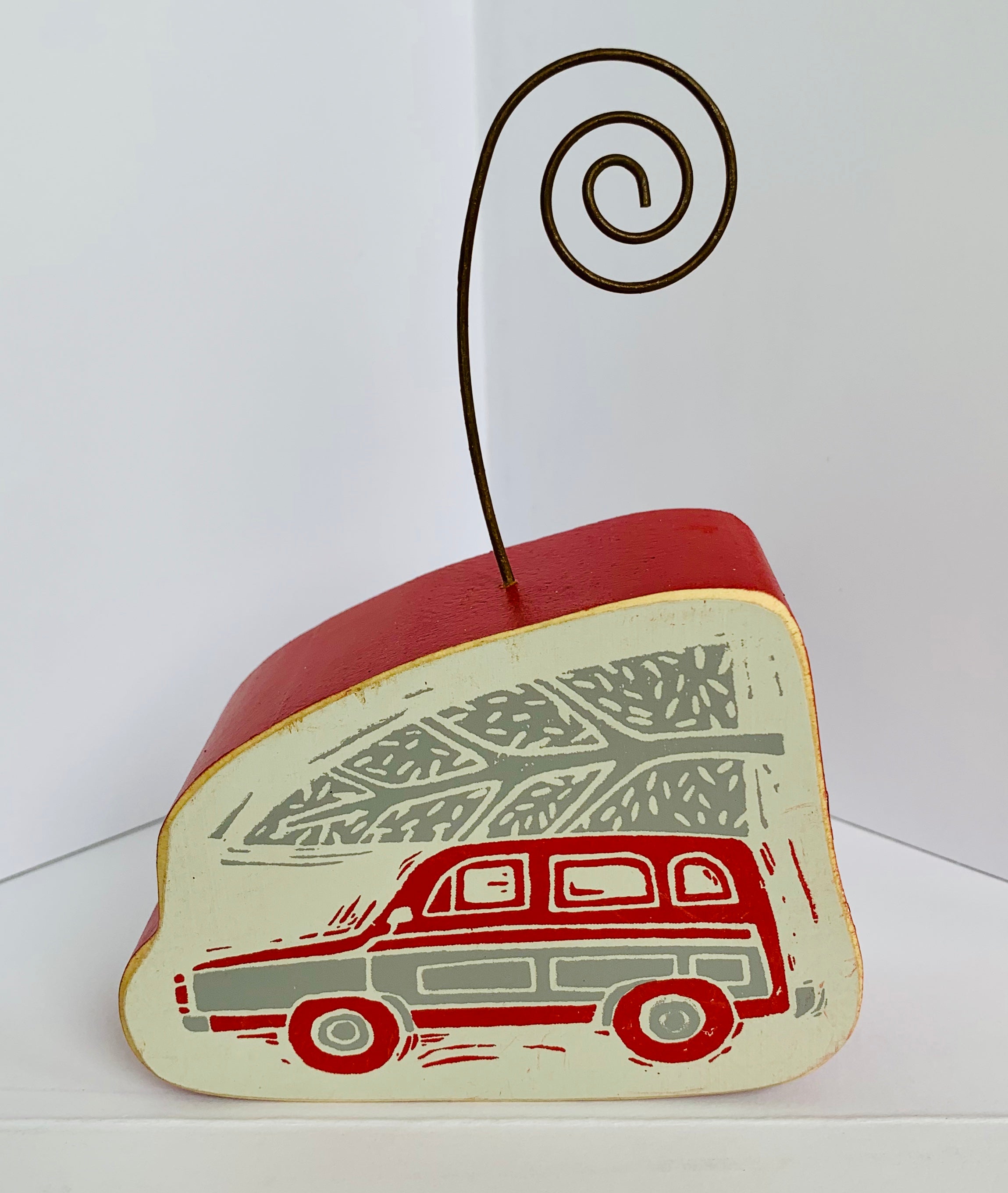 Car with Tree Wood Photo Holder