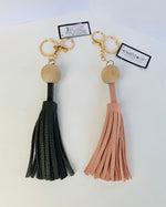 Load image into Gallery viewer, Faux Leather Tassel Keychains
