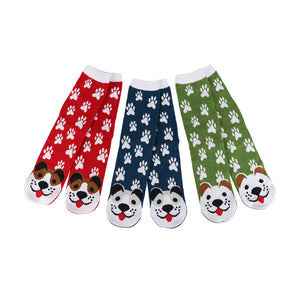 Dog Face Paw Print Socks